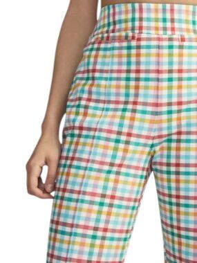 Anthropologie Maeve Rainbow Gingham Capri Pants Cropped Picnic Plaid